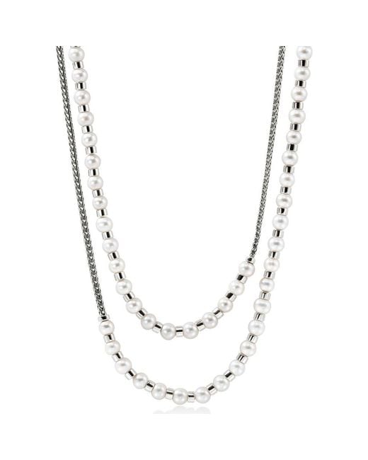 John Hardy Metallic Jh Essential Freshwater Pearl Wrap Necklace, Sterling, 2.5Mm