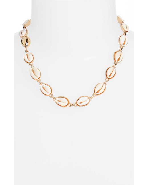 THE KNOTTY ONES Metallic Puka Shell Necklace