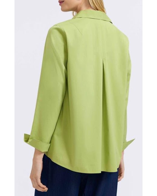Foxcroft Green Agnes Split Cuff Popover Blouse