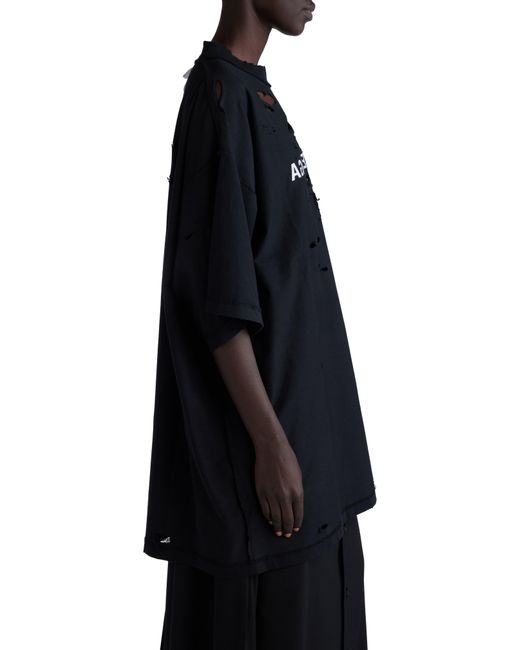 Balenciaga Black Inside Out Oversize Knit Cotton T-shirt