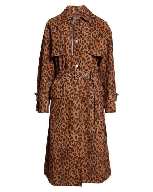 3.1 Phillip Lim Brown Print Trench Coat