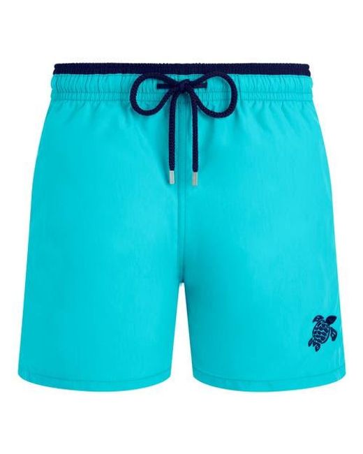 Vilebrequin Blue Solid Bicolor Swim Shorts for men