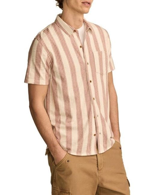 Lucky Brand Multicolor Short Sleeve Cotton-Blend Button-Up Shirt for men