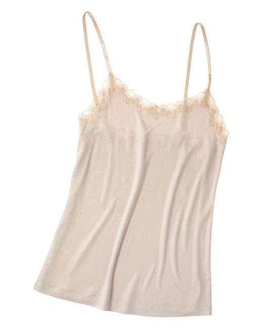 Uwila Warrior Natural Soft Silk Lace Trim Camisole