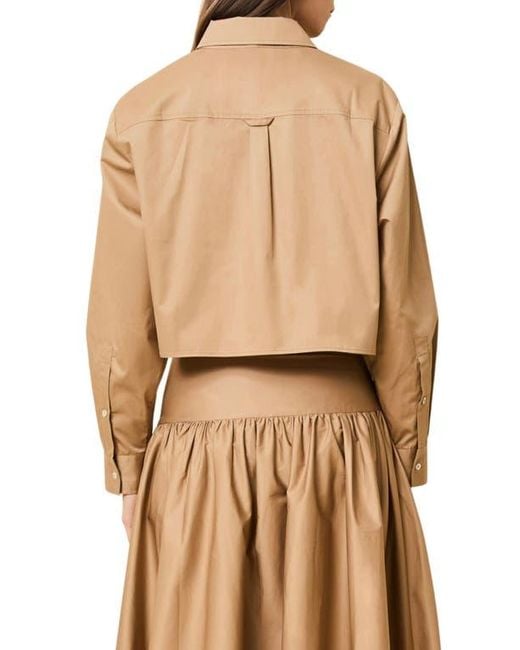 Solid & Striped Brown The Cropped Avril Button-Up Shirt