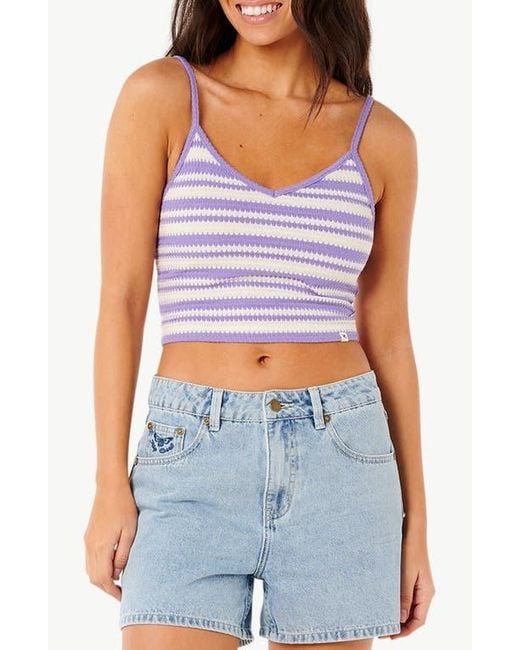 Rip Curl Blue Bobbi Stripe Crop Tank
