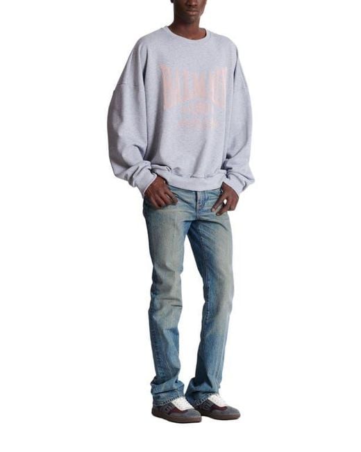 Balmain Blue Printed Cotton Sweatshirt for men