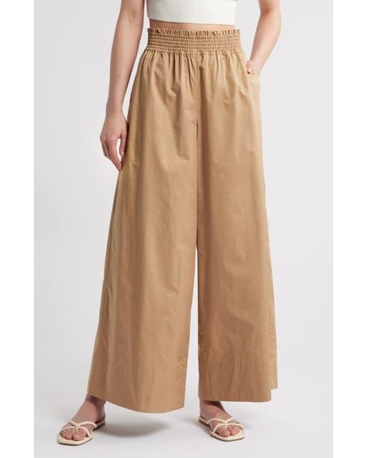 Solid & Striped Natural Twyla Wide Leg Cotton Pants