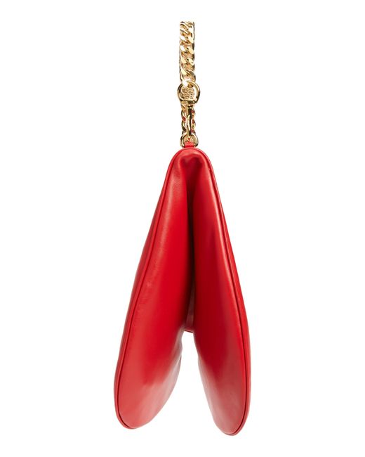 Moschino Red Folded Heart Leather Shoulder Bag