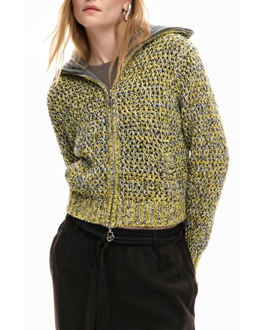 Desigual Green Knit Jacket