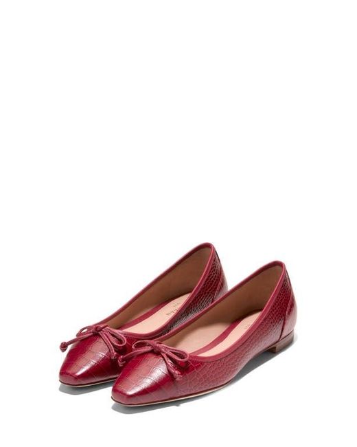 Cole Haan Red Chlea Pointed Toe Ballet Flat