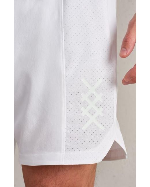 Rhone White Backspin 7-Inch Lined Shorts for men