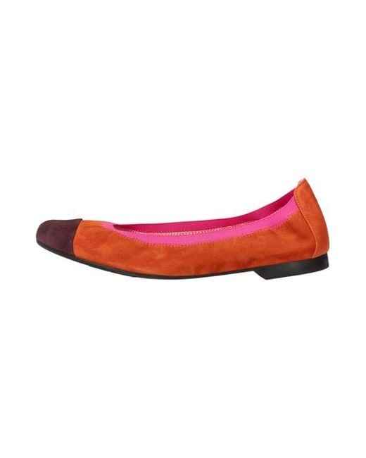Pretty Ballerinas Red Round Toe Elasticated Ballet Flat