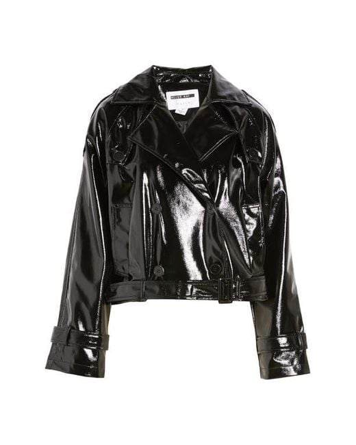 Noisy May Black Neal Patent Faux Leather Moto Jacket