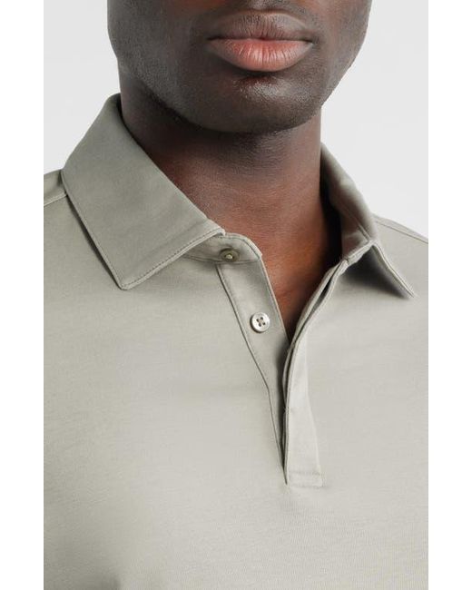 Robert Barakett Gray Georgia Solid Pima Cotton Polo for men