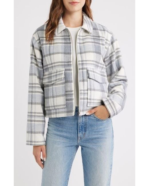 Thread & Supply Blue Plaid Zip Up Jacket