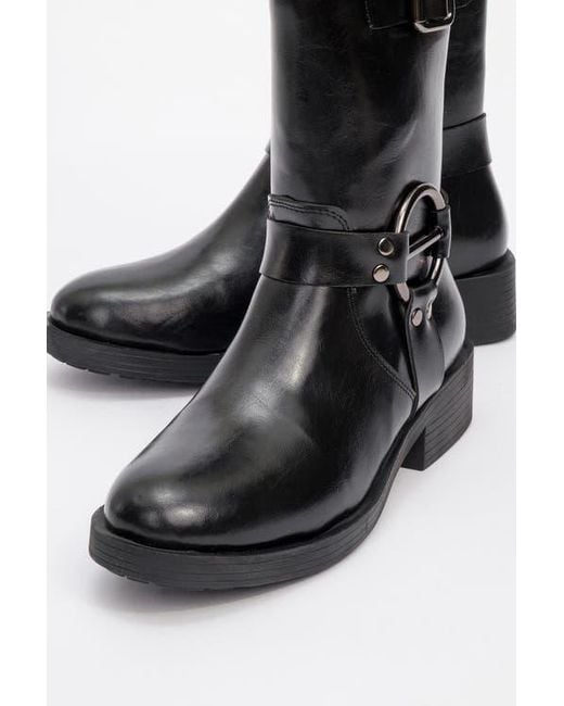 Prologue Shoes Black Fies Buckled Boot