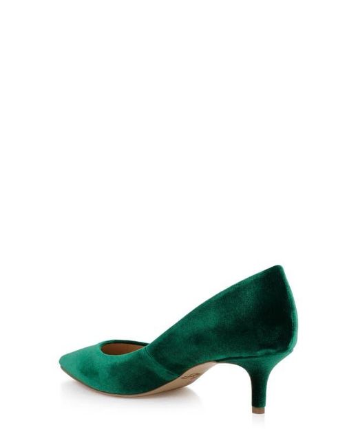 Badgley Mischka Green Enola Pointed Toe Kitten Heel Pump