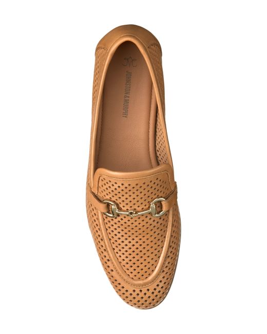 Johnston & Murphy Brown Ali Perforated Bit Loafer