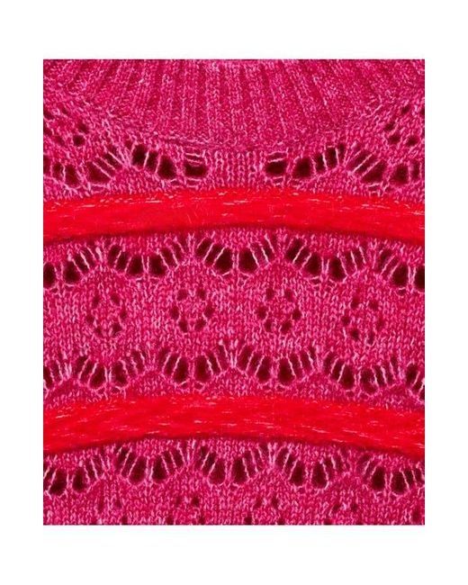 Mango Textured Stripe Openwork Sweater