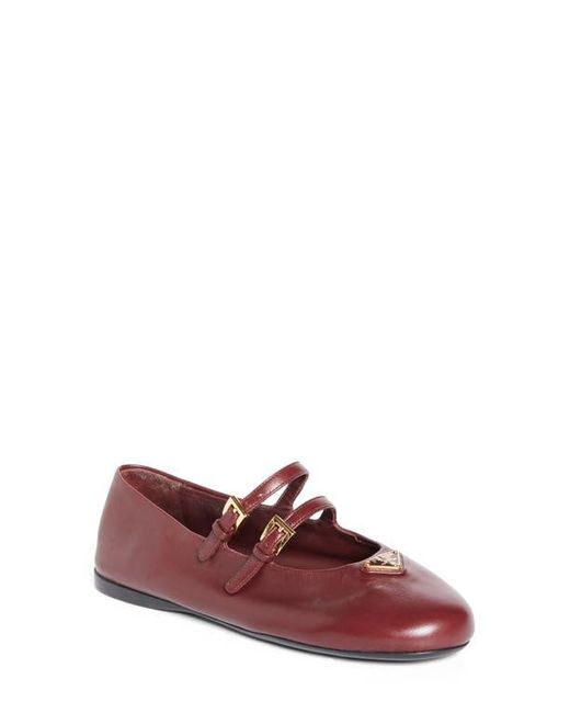 Prada Purple Double Strap Mary Jane Flat