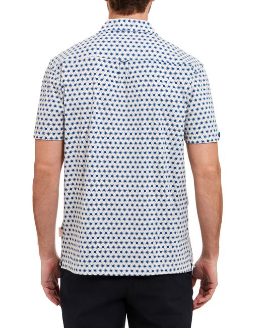 SealSkinz Blue Walsoken Sun Print Short Sleeve Button-up Shirt for men