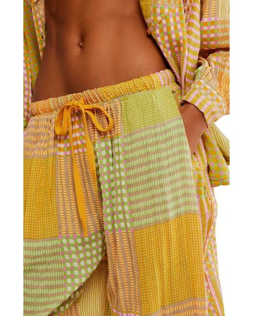 Free People Yellow Night After Night Pajama Pants