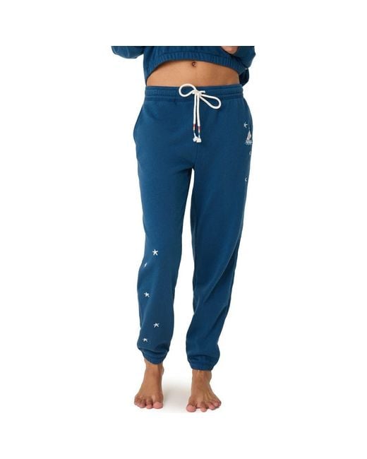 Pj Salvage Blue Maritime Banded Joggers