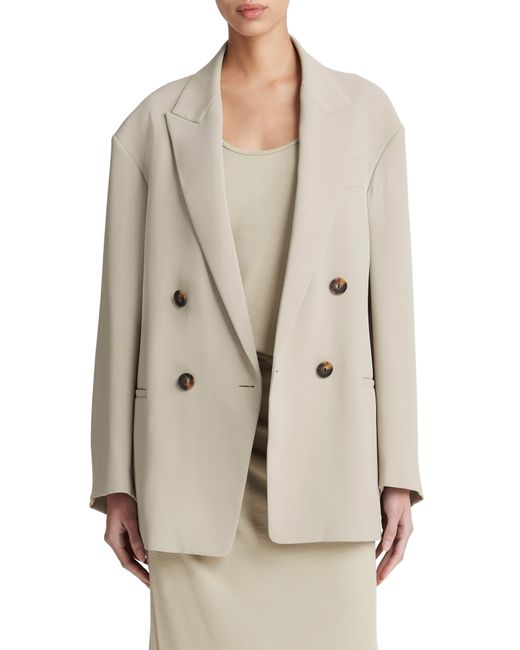 Vince White Double Breasted Crepe Blazer