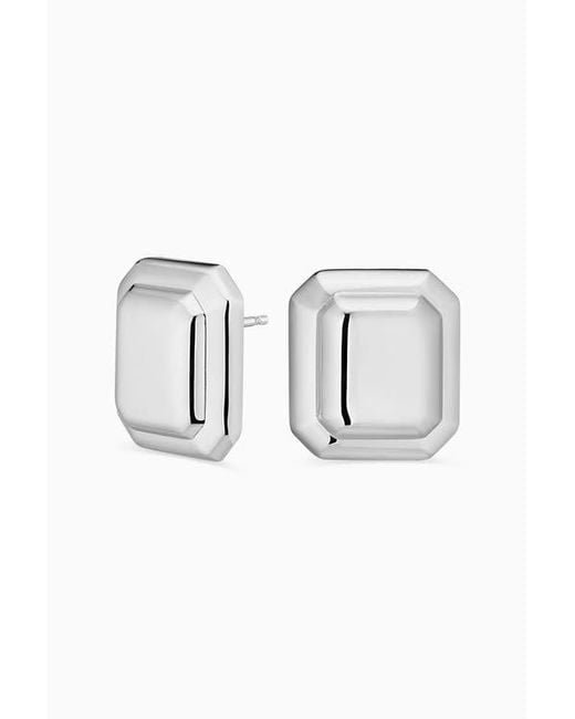 Oradina White Sterling Cufflink Button Studs
