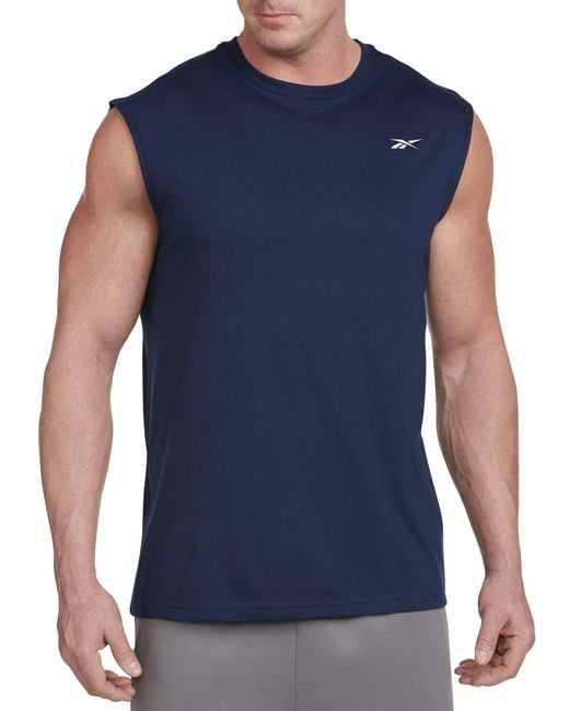 Reebok Blue Big & Tall Performance Jersey Tech Muscle Tee for men