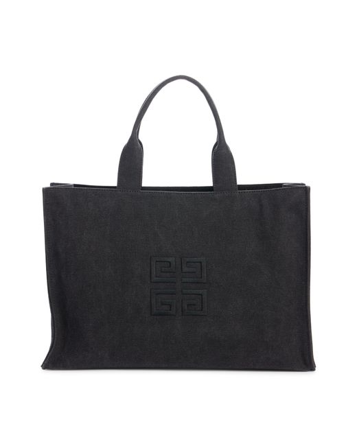 Givenchy Black Logo Embroidered Canvas Tote for men