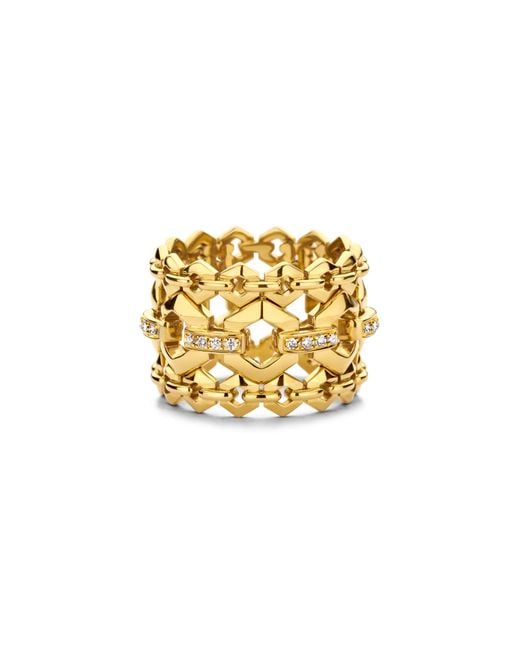 DRIES CRIEL Metallic Diamond Link Ring