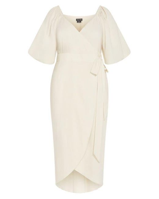 City Chic White Claudine Wrap Dress