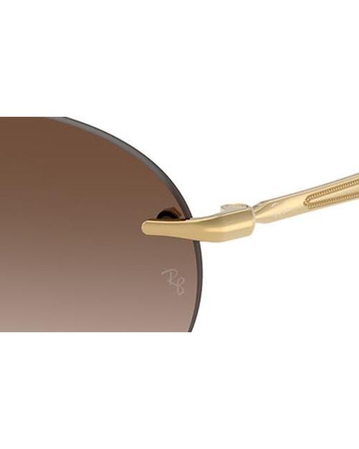 Ray-Ban Brown 54Mm Gradient Rimless Oval Sunglasses