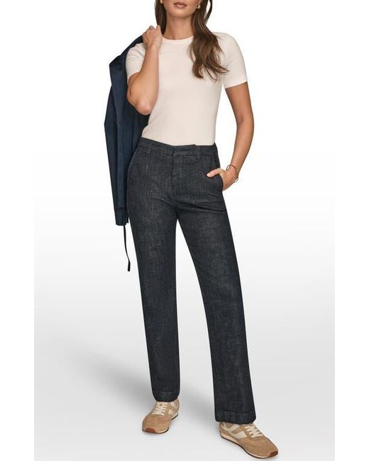 Donna Karan Blue The Donna Straight Leg Woven Pants