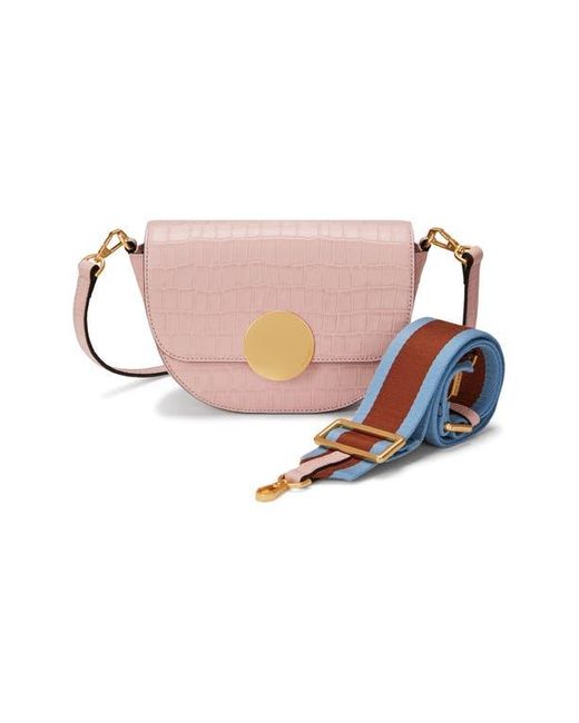 orYANY Pink Lottie Croc Embossed Crossbody Bag