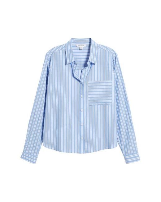 Beach Lunch Lounge Blue Candy Stripe Cotton Blend Button-Up Shirt