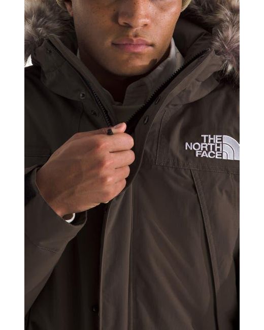The North Face Brown Mcmurdo Waterproof 600 Fill Power Hooded Down Parka With Faux Fur Trim for men