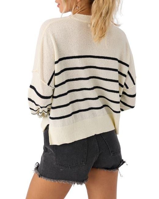 O'neill Sportswear Black Zephi Stripe Crop Sweater
