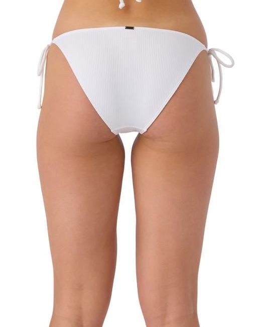 O'neill Sportswear White Saltwater Solids Maracas Rib Side Tie Bikini Bottoms