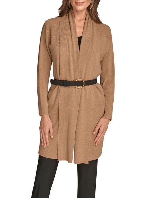 Donna Karan Orange Belted Cardigan