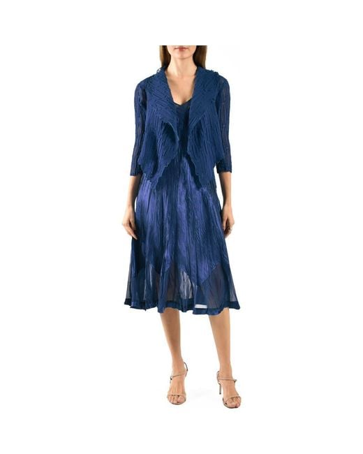 princess polly baby blue dress Komarov Women's Blue Charmeuse & Chiffon Cocktail Dress With Bolero Jacket