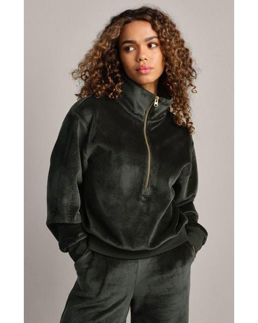 Rhone Black Plush Half Zip Pullover