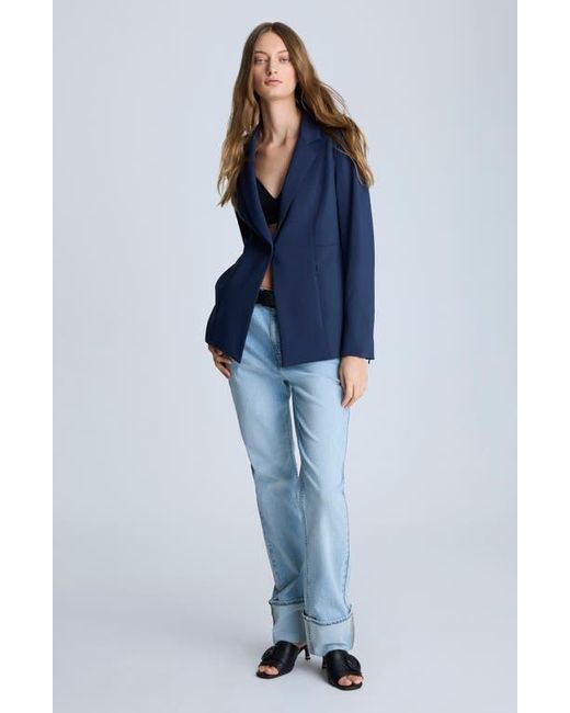 Kenneth Cole Blue Athletic Stretch One-Button Blazer