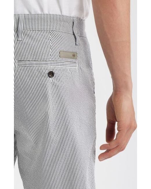 AG Jeans Gray Cipher Slim Fit Stripe Seersucker Chino Shorts for men