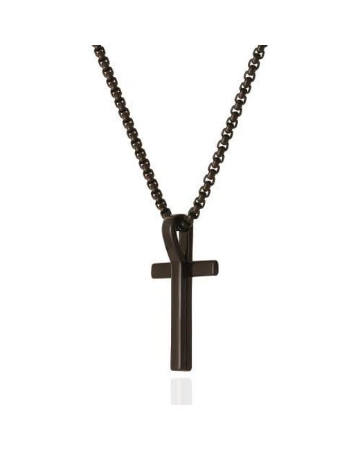 Lucky Brand Metallic Cross Pendant 22 Chain for men
