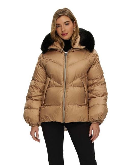 Gorski Natural Apres-Ski High-Low Jacket With Toscana Detachable Trim