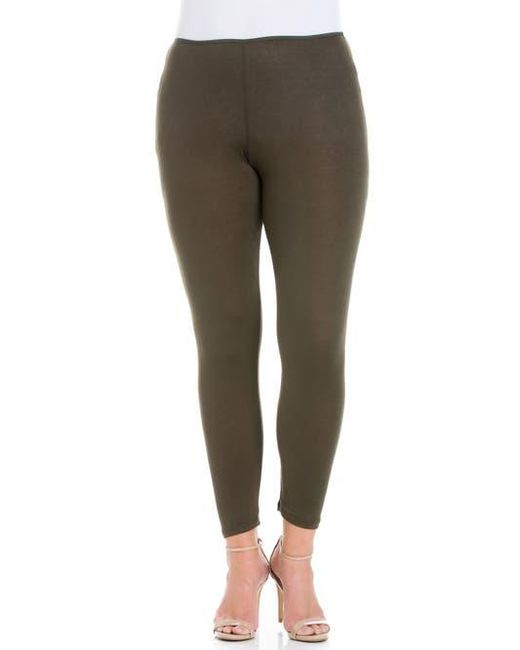 24seven Comfort Apparel Green Ankle Length Leggings