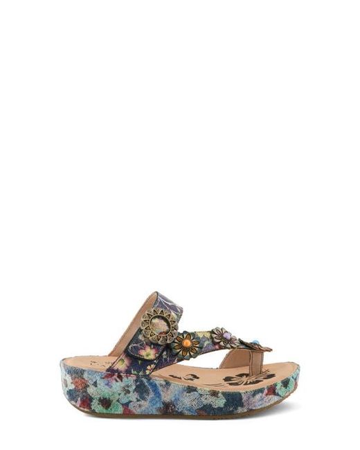 Spring Step White Blissbloom Platform Wedge Flip Flop